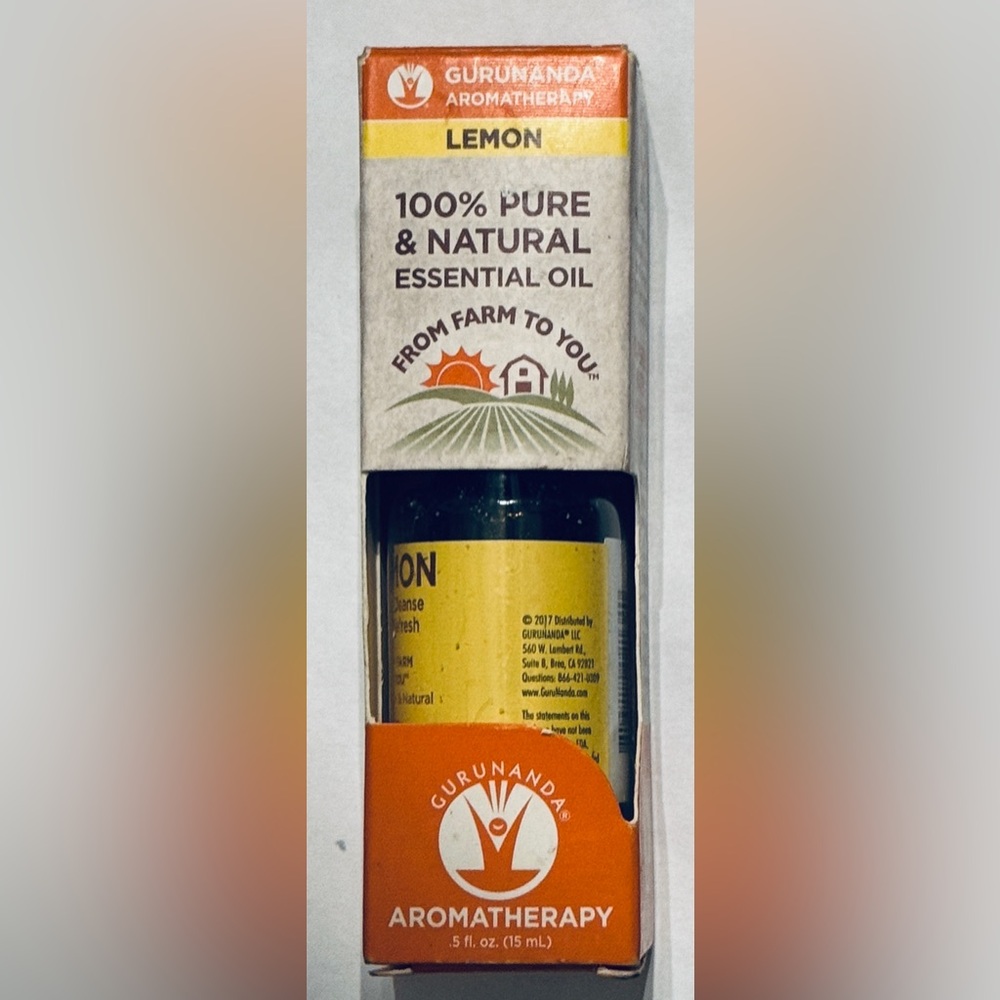 GuruNanda Lemon Essential Oil, .5 oz.